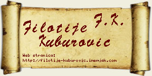 Filotije Kuburović vizit kartica